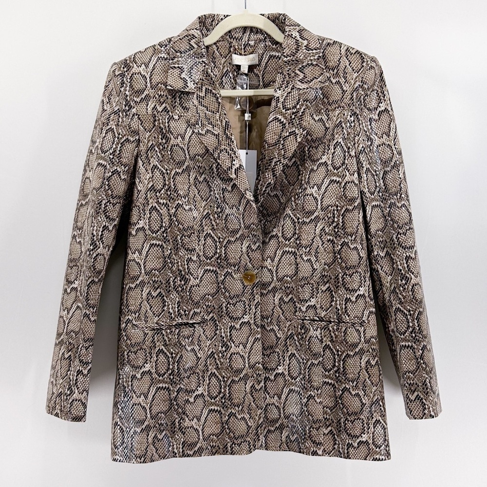 Revolve Ronny Kobo Annabelle Blazer Jacket Snakeskin Print Medium NWT - Picture 3 of 9